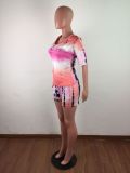 Fashion Tie-dye Casual Two Piece Suit Without Mask LX-6871