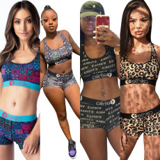 Sexy Printed Tank Tops And Shorts 2 Piece Sets OD-8405