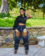 Fashion Trend Personality Ripped Hole Jeans LX-6009