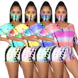 Fashion Tie-dye Casual Two Piece Suit Without Mask LX-6871