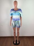 Fashion Tie-dye Casual Two Piece Suit Without Mask LX-6871