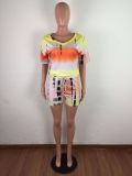 Fashion Tie-dye Casual Two Piece Suit Without Mask LX-6871