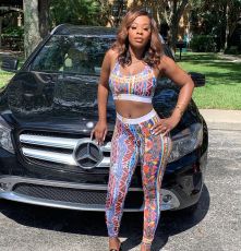 Casual Printed Tank Top Pants Two Piece Sets OD-8410