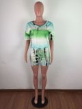 Fashion Tie-dye Casual Two Piece Suit Without Mask LX-6871