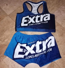 Sexy Printed Tank Top Shorts Yoga Two Piece Sets SHD-9293
