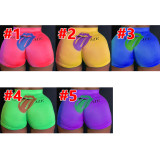 Plus Size Tongue Print Fitness Yoga Skinny Shorts SHD-9301