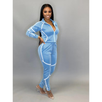 Casual Tracksuit Patchwork Long Sleeve 2 Piece Pants Set SFY-145