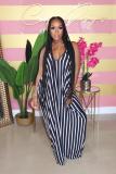 Plus Size 4XL Sexy Striped Sleeveless Maxi Slip Dress SFY-147
