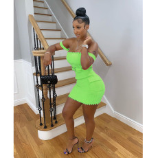 Sexy Solid Color Slim Party Mini Dress MDF-5150