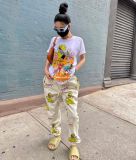 Cartoon Print Casual Loose Long Pants SFY-144