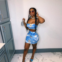 Angel Print Cami Top Mini Skirt Two Piece Sets LUO-3080