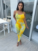 Sexy Fashion Tie-dye Print Suspenders Jumpsuit BS-1207