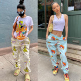 Cartoon Print Casual Loose Long Pants SFY-144