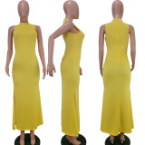 Sexy Solid Sleeveless Slim Mermaid Maxi Dress TK-6099
