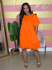 New Summer Fashion Clothes Bubble Sleeve Pullover Lantern Dress AIL-107