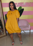 New Summer Fashion Clothes Bubble Sleeve Pullover Lantern Dress AIL-107