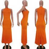 Sexy Solid Sleeveless Slim Mermaid Maxi Dress TK-6099