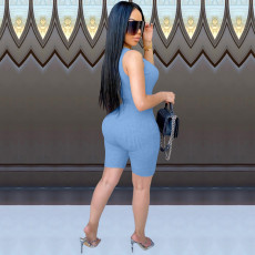 Solid Sleeveless Sexy Bodycon Rompers HM-6331