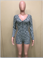 Sexy V Neck Long Sleeve Bodysuit BN-9247