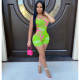 Sexy Graffiti Printed Strappy Backless Rompers BS-1212