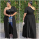 Plus Size 5XL Sexy Mesh One Shoulder High Low Tops ASL-6287