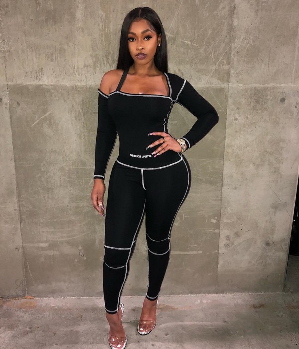 Casual Sports Long Sleeve Two Piece Pants Set XS MAE-2054