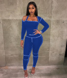 Casual Sports Long Sleeve Two Piece Pants Set XS MAE-2054