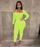 Casual Sports Long Sleeve Two Piece Pants Set XS MAE-2054