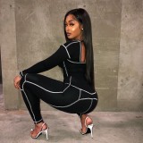 Casual Sports Long Sleeve Two Piece Pants Set XS MAE-2054
