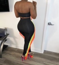 Sexy Tassel Tube Top Long Pants Two Piece Suits YS-8530