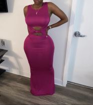 Sexy Simple Solid Color Sleeveless Long Dress SFY-151