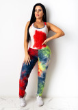 Tie Dye Print Sleeveless Backless Skinny Jumpsuits CHY-1245
