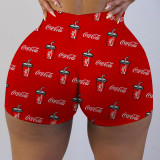 Plus Size Sexy Printed Bodycon Mini Shorts LUO-3090