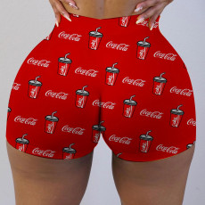 Plus Size Sexy Printed Bodycon Mini Shorts LUO-3090