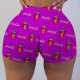 Plus Size Sexy Printed Bodycon Mini Shorts LUO-3090