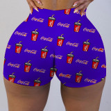 Plus Size Sexy Printed Bodycon Mini Shorts LUO-3090