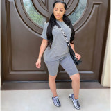 Casual Solid Short Sleeve Two Piece Shorts Set LSD-8729