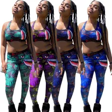 Sexy Tank Top And Pants Fitness Two Piece Sets LSL-8049