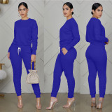 Streetwear Fashion Casual Tracksuit Solid Color Long Sleeve Pants Set XMY-9255