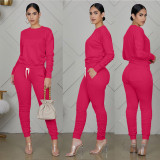 Streetwear Fashion Casual Tracksuit Solid Color Long Sleeve Pants Set XMY-9255