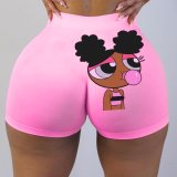 Plus Size Printed Sexy Skinny Mini Shorts SHD-9311