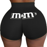 Plus Size Fashion Sexy Casual Skinny Letter Print Fitness Shorts SHD-9299