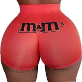 Plus Size Fashion Sexy Casual Skinny Letter Print Fitness Shorts SHD-9299