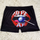 Plus Size Sexy Skinny Pattern Printed  Yoga Fitness Shorts SHD-9314