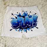 Plus Size Sexy Skinny Pattern Printed  Yoga Fitness Shorts SHD-9314