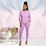 Casual Solid Long Sleeve Two Piece Pants Set SFY-155