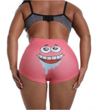 Plus Size Sexy Skinny Pattern Printed  Yoga Fitness Shorts SHD-9314