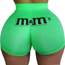 Plus Size Fashion Sexy Casual Skinny Letter Print Fitness Shorts SHD-9299