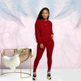 Casual Solid Long Sleeve Two Piece Pants Set SFY-155