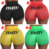 Plus Size Fashion Sexy Casual Skinny Letter Print Fitness Shorts SHD-9299